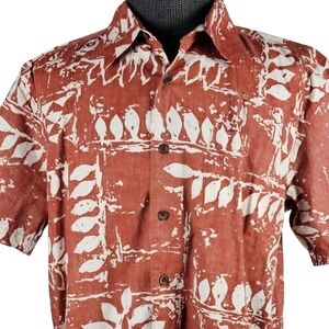 Quicksilver Waterman Men's Short Sleeve Button Down Hawaiian Surf Size L